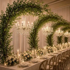 10ft Chandelier Hanger Arch — Green, 17 Interchangeable Branches Fig | Customize for Weddings & Events | ModTree™ Collection