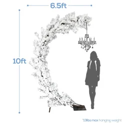 10ft Chandelier Hanger Arch — White, 17 Interchangeable Hydrangea Branches | Customize for Weddings & Events | ModTree™ Collection