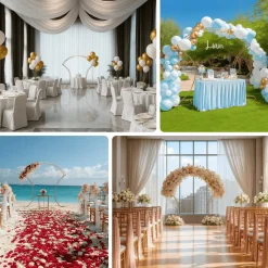 7ft Double-Curved Gold Metal Arch Frame – Backdrop Stand for Balloon & Floral Arrangement Displays
