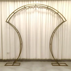 7ft Double-Curved Gold Metal Arch Frame – Backdrop Stand for Balloon & Floral Arrangement Displays