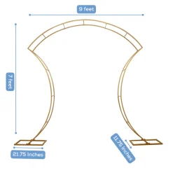 7ft Double-Curved Gold Metal Arch Frame – Backdrop Stand for Balloon & Floral Arrangement Displays