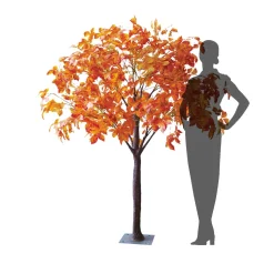 6FT Fall Leaf Tree for Wedding & Event Decor – 10 Interchangeable Branches – Artificial Autumn Tree with Orange & Burgundy Foliage
