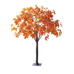 6FT Fall Leaf Tree for Wedding & Event Decor – 10 Interchangeable Branches – Artificial Autumn Tree with Orange & Burgundy Foliage