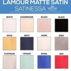 16FT - *FR* Lamour Matte Satin "Satinessa" w/ 4" Rod Pocket - 118" Wide - Many Color Options