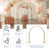 8ft Gold Metal Dome Wedding Arch – Heavy-Duty 3D Floral & Balloon Backdrop Stand