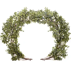 8ft Green Round Eucalyptus Leaf Wedding Ceremony Arch w/ Interchangeable Branches | ModTree™ Collection