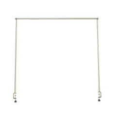 3.5ft H x 6.5ft W – Gold Metal Over-the-Table Rod Stand with Adjustable Hanging Bar & Clamps