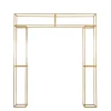 8ft H x 6.6ft W - Heavy Duty Gold Metal 3D Rectangular Wedding Arch – Floral & Balloon Backdrop Frame