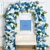 8ft LUXE Blue & White Rose & Hydrangea Floral Arch with optional frame