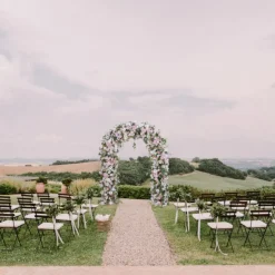 8ft LUXE Pink Rose & Green Leaf Mixed Floral Arch with Optional Frame