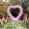 8ft LUXE Pink Rose & Hydrangea Heart Shaped Floral Arch with optional frame