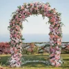 8ft LUXE Pink Rose, Peony & Green Eucalyptus Leaf Mixed Floral Arch with Optional Frame