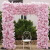 8ft LUXE Pink Rose & Wisteria Square Floral Arch with Optional Pipe Kit Frame