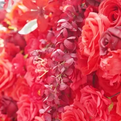 8ft LUXE Red Rose & Wisteria Square Floral Arch with Optional Pipe Kit Frame