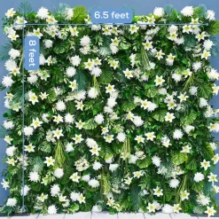 8ft LUXE White & Champagne Cherry Blossom Square Floral Arch with Optional Pipe Kit Frame