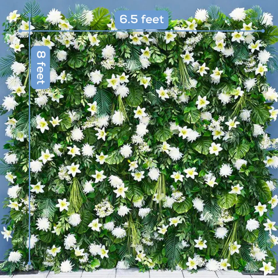 8ft LUXE White & Champagne Cherry Blossom Square Floral Arch with Optional Pipe Kit Frame