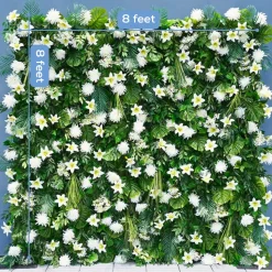 8ft LUXE White & Champagne Cherry Blossom Square Floral Arch with Optional Pipe Kit Frame