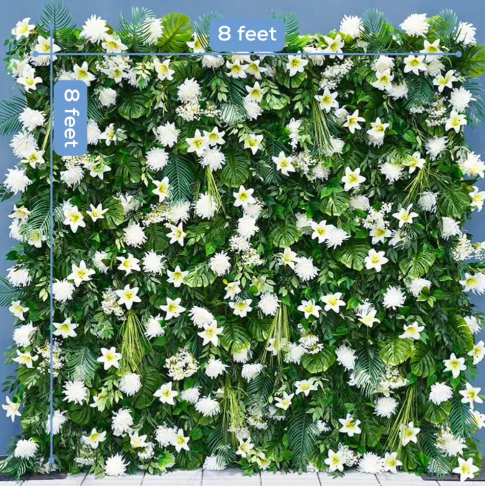 8ft LUXE White & Champagne Cherry Blossom Square Floral Arch with Optional Pipe Kit Frame