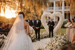 7ft LUXE White Hydrangea Heart Shaped Floral Arch with Optional Frame