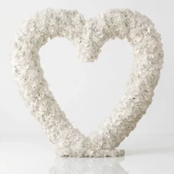 7ft LUXE White Hydrangea Heart Shaped Floral Arch with Optional Frame