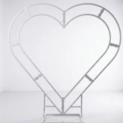 7ft LUXE White Hydrangea Heart Shaped Floral Arch with Optional Frame