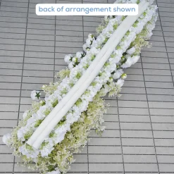 8ft LUXE White Rose & Baby's Breath Floral Arch with Optional Frame