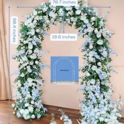 8ft LUXE White Rose & Green Eucalyptus Leaf Floral Arch with optional frame