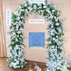 8ft LUXE White Rose & Green Eucalyptus Leaf Floral Arch with optional frame