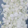 8ft LUXE White Rose, Hydrangea, Orchid & Baby's Breath Mixed Square Floral Arch with Optional Pipe Kit Frame