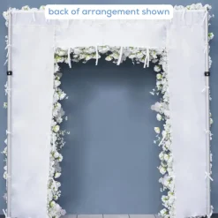 8ft LUXE White Rose, Hydrangea, Orchid & Baby's Breath Mixed Square Floral Arch with Optional Pipe Kit Frame