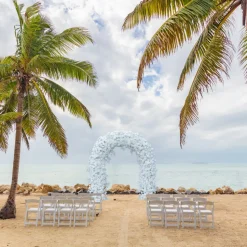 8ft LUXE White Rose, Peony & Orchid Mixed Floral Arch with Optional Frame