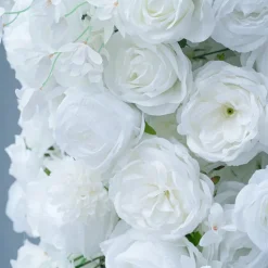 8ft LUXE White Rose, Peony & Orchid Mixed Floral Arch with Optional Frame