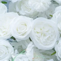 8ft LUXE White Rose, Peony & Orchid Mixed Floral Arch with Optional Frame