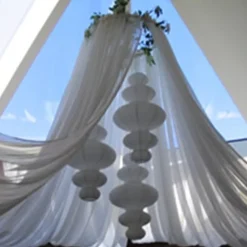 21ft 12-Panel Sheer Fabric Ceiling Draping in Assorted Colors