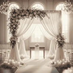10ft 4-Post Black Metal Canopy Backdrop Stand (Wedding Arch / Chuppah / Mandap Frame)