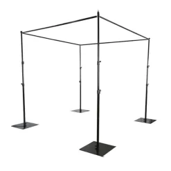 10ft 4-Post Black Metal Canopy Backdrop Stand (Wedding Arch / Chuppah / Mandap Frame)