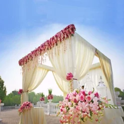 10ft 4-Post Black Metal Canopy Backdrop Stand (Wedding Arch / Chuppah / Mandap Frame)