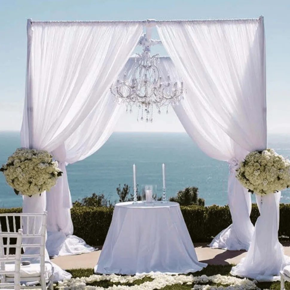10ft 4-Post Black Metal Canopy Backdrop Stand (Wedding Arch / Chuppah / Mandap Frame)