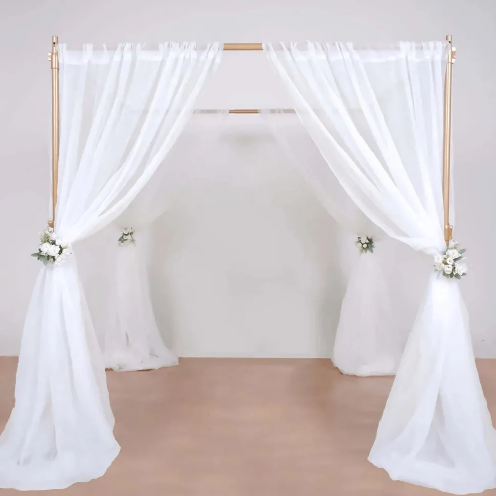 10ft 4-Post Gold Metal Canopy Backdrop Stand (Wedding Arch / Chuppah / Mandap Frame)