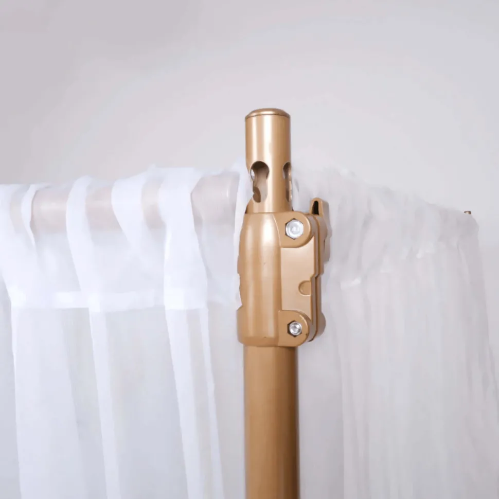 10ft 4-Post Gold Metal Canopy Backdrop Stand (Wedding Arch / Chuppah / Mandap Frame)