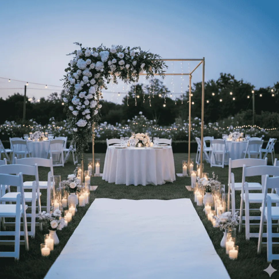 10ft 4-Post Gold Metal Canopy Backdrop Stand (Wedding Arch / Chuppah / Mandap Frame)