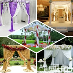 10ft 4-Post Gold Metal Canopy Backdrop Stand (Wedding Arch / Chuppah / Mandap Frame)