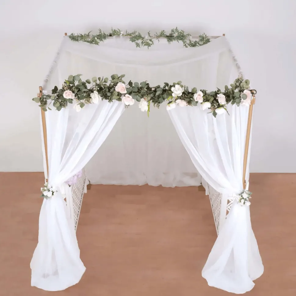 10ft 4-Post Gold Metal Canopy Backdrop Stand (Wedding Arch / Chuppah / Mandap Frame)