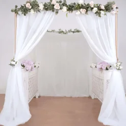 10ft 4-Post Gold Metal Canopy Backdrop Stand (Wedding Arch / Chuppah / Mandap Frame)