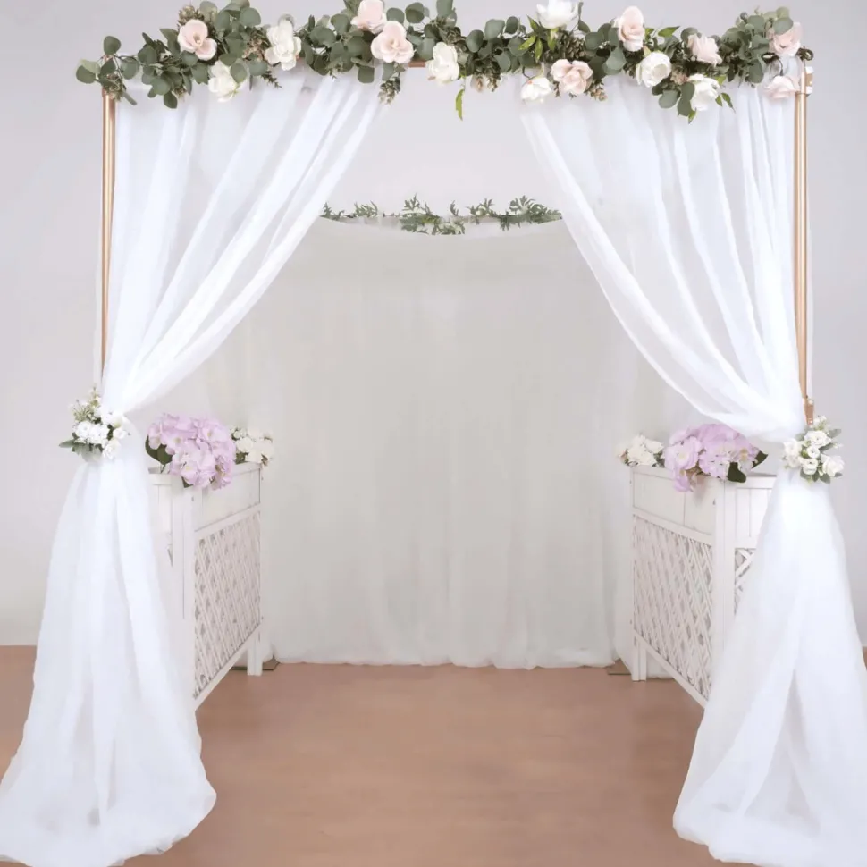 10ft 4-Post Gold Metal Canopy Backdrop Stand (Wedding Arch / Chuppah / Mandap Frame)
