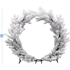 8ft White Hydrangea Floral Round Wedding Ceremony Arch | ModTree™ Collection