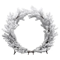 8ft White Hydrangea Floral Round Wedding Ceremony Arch | ModTree™ Collection