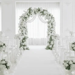 7ft White Metal Wedding Arch – Flower Frame Arbor Backdrop Stand