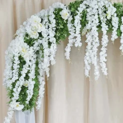 7ft White Metal Wedding Arch – Flower Frame Arbor Backdrop Stand