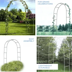 7ft White Metal Wedding Arch – Flower Frame Arbor Backdrop Stand